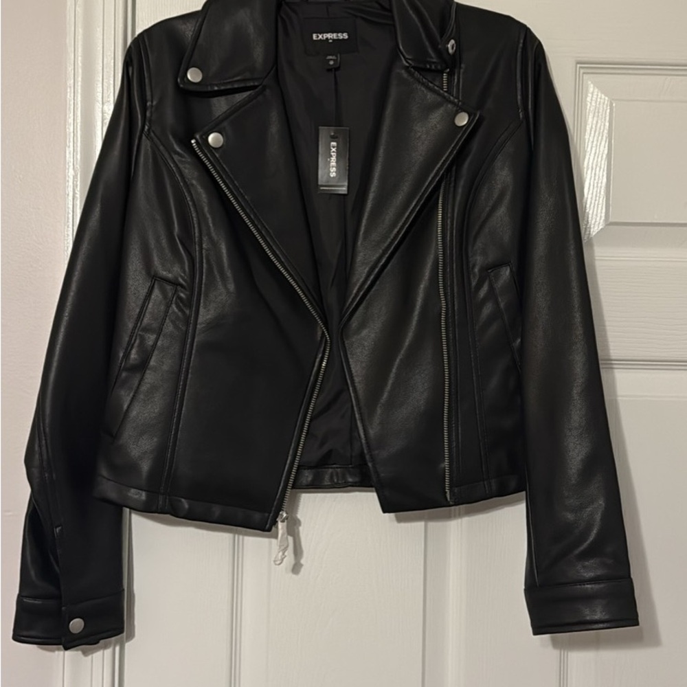 Express Women's Sleek Black Leather Jacket